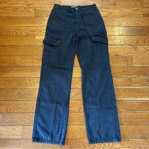 Zara y2k Style Cargo Jeans Denim Combat Pants Black Womens Size 4